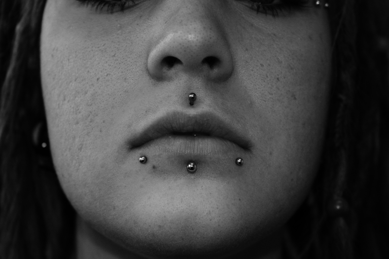Lip piercing